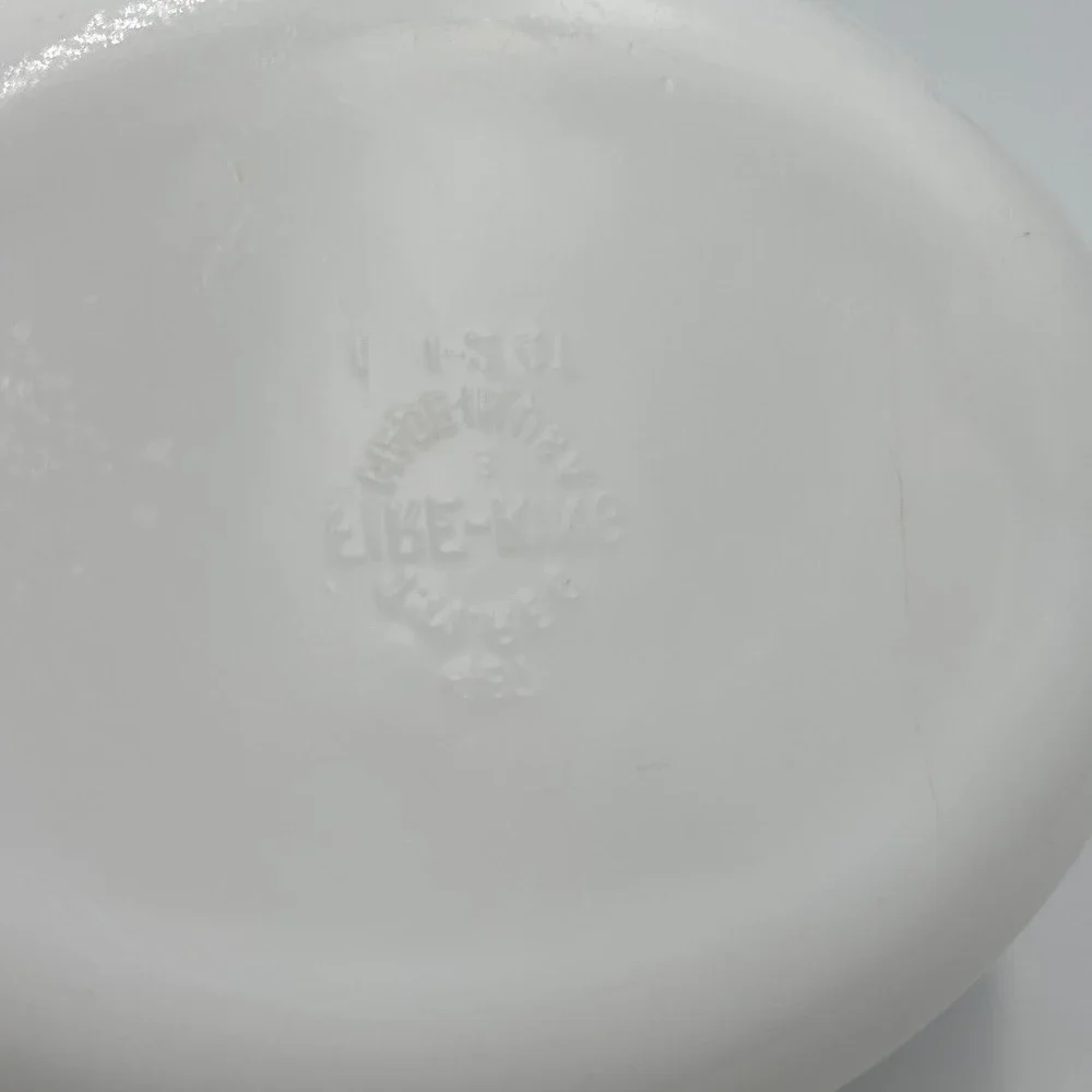 Vintage Fire King White Milk Glass Oval Casserole Dish with Tab Handles 10.5in